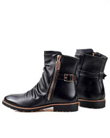 Autumn Winter Men Martin boots Split Leather Zip Ankle Motorcycle boots Male shoes Fashion Chelsea Boots 03B