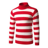 autumn winter men fashion striped turtleneck sweaters pullovers men casual slim sweaters pullovers