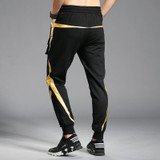 Autumn Winter Men Cargo Sweatpants With Pocket And Stripped Cotton Casual Slim Fitness Joggers Harem Men Trousers Black Punk