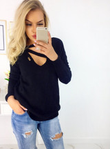 Autumn Winter Long Sleeve Knitted Women Pullover Sweater Casual Solid V neck Knit Female Jumper Sweaters Pull Femme S-XXL