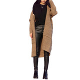 Autumn Winter Long Cardigan 2017 Women Sweater Open Stitch Vintage Sweater Loose Warm Long Knitted Cardigans Warm Outwears ja735