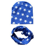 Autumn winter Knit Hats Crochet Scarves Hat Girl Boy Cap Kids Beanie Stars Hat Cotton Children Collar Scarf baby cap child cap