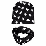 Autumn winter Knit Hats Crochet Scarves Hat Girl Boy Cap Kids Beanie Stars Hat Cotton Children Collar Scarf baby cap child cap