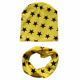 Autumn winter Knit Hats Crochet Scarves Hat Girl Boy Cap Kids Beanie Stars Hat Cotton Children Collar Scarf baby cap child cap