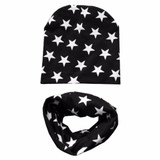 Autumn winter Knit Hats Crochet Scarves Hat Girl Boy Cap Kids Beanie Stars Hat Cotton Children Collar Scarf baby cap child cap