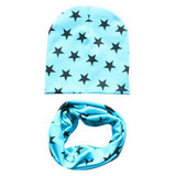 Autumn winter Knit Hats Crochet Scarves Hat Girl Boy Cap Kids Beanie Stars Hat Cotton Children Collar Scarf baby cap child cap