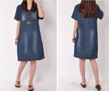 Autumn Winter Jeans Denim Dress Casual Elegant Vintage Loose Plus Size T Shirt Office Jeans Dress Vestidos Robe 2017 New Dresses