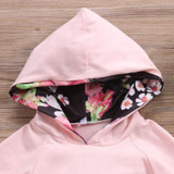 Autumn Winter Infant Newborn Baby Girls Clothes Pocket Patchwork Hooded Tops +Floral Leggings Outfit Baby Clothing Set