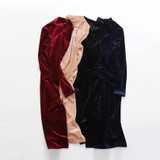 Autumn Winter Fashion Midi Pencil Dress Women Turtleneck Long Sleeve Sexy Velvet Dress Velvet High Neck Bodycon Dress
