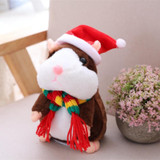 2018 Hot Sale Christmas style 16cm Kawaii Russian Talking Hamster Stuffed Toy Sound Record Plush Hamster Valentine Gift for kids