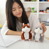 2018 Hot Sale Christmas style 16cm Kawaii Russian Talking Hamster Stuffed Toy Sound Record Plush Hamster Valentine Gift for kids
