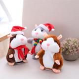2018 Hot Sale Christmas style 16cm Kawaii Russian Talking Hamster Stuffed Toy Sound Record Plush Hamster Valentine Gift for kids