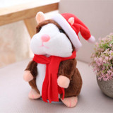 2018 Hot Sale Christmas style 16cm Kawaii Russian Talking Hamster Stuffed Toy Sound Record Plush Hamster Valentine Gift for kids