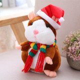 2018 Hot Sale Christmas style 16cm Kawaii Russian Talking Hamster Stuffed Toy Sound Record Plush Hamster Valentine Gift for kids