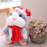 2018 Hot Sale Christmas style 16cm Kawaii Russian Talking Hamster Stuffed Toy Sound Record Plush Hamster Valentine Gift for kids