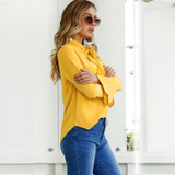 2018 Hot Sale Chiffon Solid Sexy Blusas Harajuku Loose Shirt Women Blusa New Fashion Blouses Casual Blouse Women Tops WD461