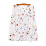 2018 Hot Sale Casual female vestidos Women Women Summer Casual Long Sleeve Tether Blouse Chiffon Floral Shirt XL Hot Sales Top