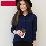 2018 Hot Brand Women Shirts Blouses Long Sleeve Casual Solid Ladies Chiffon Blouse Tops Fashion OL Plus Size Shirt Chemise Femme