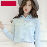 2018 Hot Brand Women Shirts Blouses Long Sleeve Casual Solid Ladies Chiffon Blouse Tops Fashion OL Plus Size Shirt Chemise Femme