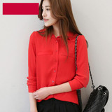 2018 Hot Brand Women Shirts Blouses Long Sleeve Casual Solid Ladies Chiffon Blouse Tops Fashion OL Plus Size Shirt Chemise Femme