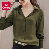 2018 Hot Brand Women Shirts Blouses Long Sleeve Casual Solid Ladies Chiffon Blouse Tops Fashion OL Plus Size Shirt Chemise Femme