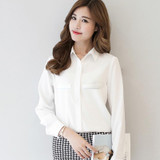 2018 Hot Brand Women Shirts Blouses Long Sleeve Casual Solid Ladies Chiffon Blouse Tops Fashion OL Plus Size Shirt Chemise Femme