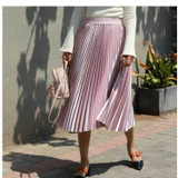 2018 High Waist Women Long Skirt White Pleated Skirts Fashion Design Top Brand Women Skirts Female Long Skirts Faldas Saia Midi