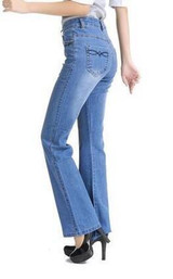 2018 High Waist Jeans Women casual Bell Bottom Jeans Female Slim Elastic Flare Pants women denim pants Plus Size 7XL S733
