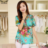 2018 high quality Summer style Kimono blouses top Plus size M-5XL cotton Printed Short sleeve Casual Women shirts blusas tops