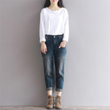 2018 Harem Pants Jeans Women Denim Pants Casual Loose Trousers Plus Size Cotton Vintage Boyfriend Jeans Female Vaqueros Mujer