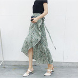 2018 floral print bohemian long skirts women Summer elegant beach maxi skirt Boho high waist asymmetrical ruffles cotton skirt 2018 floral print bohemian long skirts women Summer elegant beach maxi skirt Boho high waist asymmetrical ruffles cotton skirt