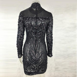 Autumn Winter Elegant Sequined Dress Women Black Bodycon Dress Long Sleeve Lady Evening Party Sequin mini Dress Vestidos Autumn Winter Elegant Sequined Dress Women Black Bodycon Dress Long Sleeve Lady Evening Party Sequin mini Dress Vestidos