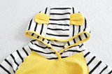 Autumn Winter Cotton Newborn Baby Girls Boys Clothes Set Long Sleeve Hoodies Stripe Tops T-shirt + Pants 2pcs Outfits Set