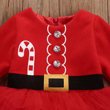 Children Girls Red Dress for Christmas Cute Kids Christmas Princess Toddler Baby Girl Tulle Tutu Dress Party Outfits Costume
