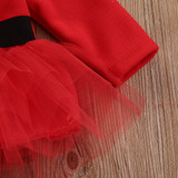Children Girls Red Dress for Christmas Cute Kids Christmas Princess Toddler Baby Girl Tulle Tutu Dress Party Outfits Costume