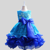 Children Girls Princess Dress Lush Formal Prom Party Ball Gown Little Bridesmaid Wedding Girl Baby Kids Girls Dresses