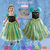 children dress Girl Princess Dress Elsa Anna dress with crown sleeveless girls dress Costume Anna costume baby &amp; kids clothing