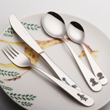 Children Cutlery Set 18/10 Stainless Steel Dinner Set Knife Fork Scoops Home Silverware Set Kindergarten Dinnerware Set Kitchen