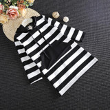 Children Clothing Spring Brand Black White Striped Long Sleeve Hooded Virgins Dress For Girls Kids Clothing Cute Outfit