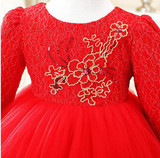 Autumn Winter Baby girl clothes Cute long sleeve Warm girl dress Bow Kids Toddler Tutu Party dresses