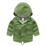 Autumn Spring Jackets For Boys Solid Children Coat Kids Hoody Baby Outerwear Toddler Windbreaker Poncho