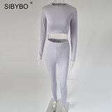 Autumn Rompers Womens Jumpsuit Long Sleeve Two Pieces Outfits Tight Party Bodycon Bodysuit Jumpsuits Sexy Overalls For Women