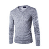 LASPERAL 2017 New Autumn Solid V-Neck Knitwear Pullovers Male Sweaters Fashion Casual Clothing Bottoming Shirts XXL
