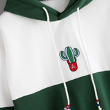 LASPERAL 2017 Fashion Hoodie Women Long Sleeve Cactus Print Hoodie Sweatshirt Pullover Tops Blouse Cotton Blend Jumper Hoodies