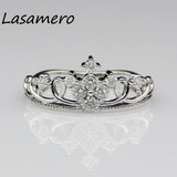 LASAMERO Ring For Women 0.4ct flower shape Certified diamond Ring Accents 18k Gold Real Engagement Wedding Ring