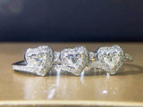 LASAMERO Ring For Women 0.51CT 18k White Gold Round Cut Heart Shape Natural diamond Ring Accents Engagement Wedding Ring