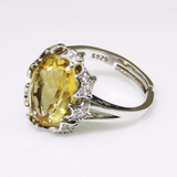 LASAMERO Oval Cut 10*14mm Natural Citrine Engagement Halo Ring 925 Sterling Silver Ring for Women Fine Jewelry LASAMERO Oval Cut 10*14mm Natural Citrine Engagement Halo Ring 925 Sterling Silver Ring for Women Fine Jewelry