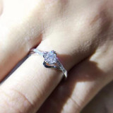 LASAMERO 0.117CT Certified Rose shape Ring Accents 18k Gold Real Diamond Wedding Ring Engagement Ring