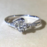 LASAMERO 0.117CT Certified Rose shape Ring Accents 18k Gold Real Diamond Wedding Ring Engagement Ring