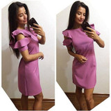 2018 Fashion Women New Beach Casual Party dresses Vestidos Summer O-Neck Short sleeve Office Pink sky blue Slim Mini dress 2018 Fashion Women New Beach Casual Party dresses Vestidos Summer O-Neck Short sleeve Office Pink sky blue Slim Mini dress